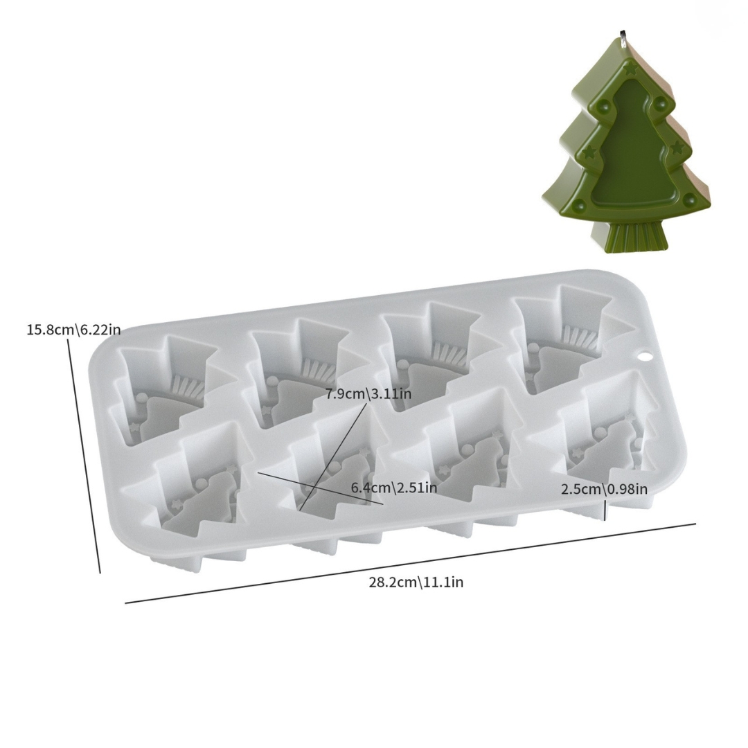 8 Cavity Christmas Tree Candle Mold