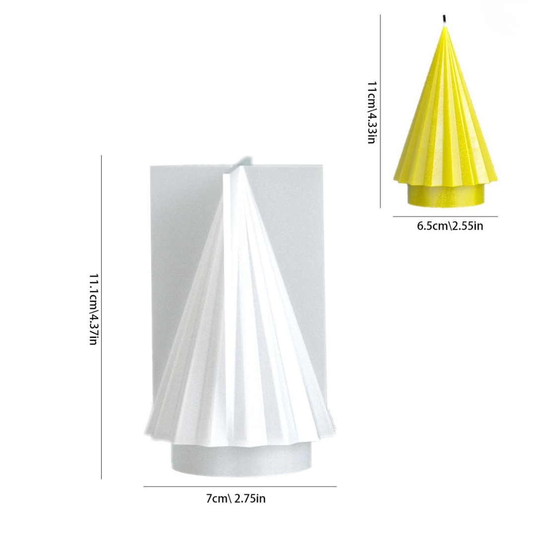 Striped Christmas Tree Candle Mold