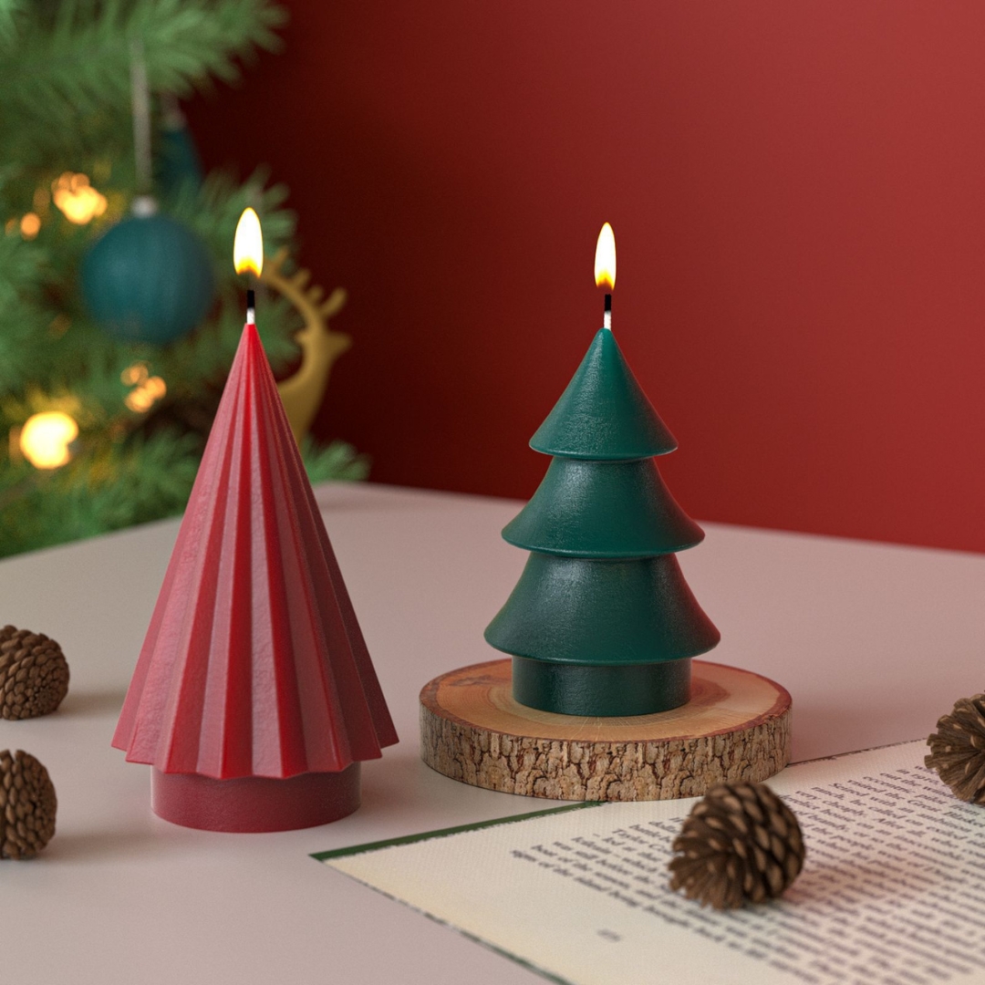 Striped Christmas Tree Candle Mold - Image 2
