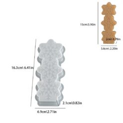 Three-Snowflake Pillar Candle Mold - C
