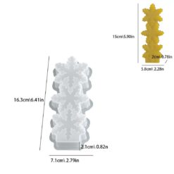Three-Snowflake Pillar Candle Mold - D