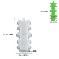 Three-Snowflake Pillar Candle Mold - E