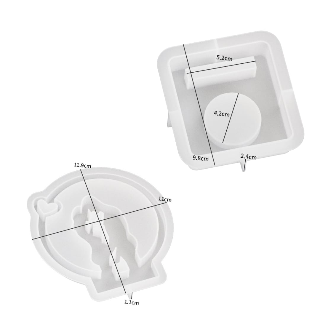 Couple Tealight Holder Mold with Square Base
