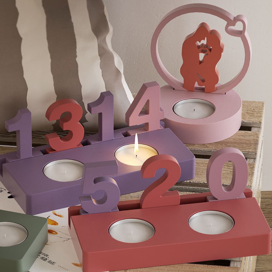 Birthdate tealight Holder Set of 3 Molds - Image 2