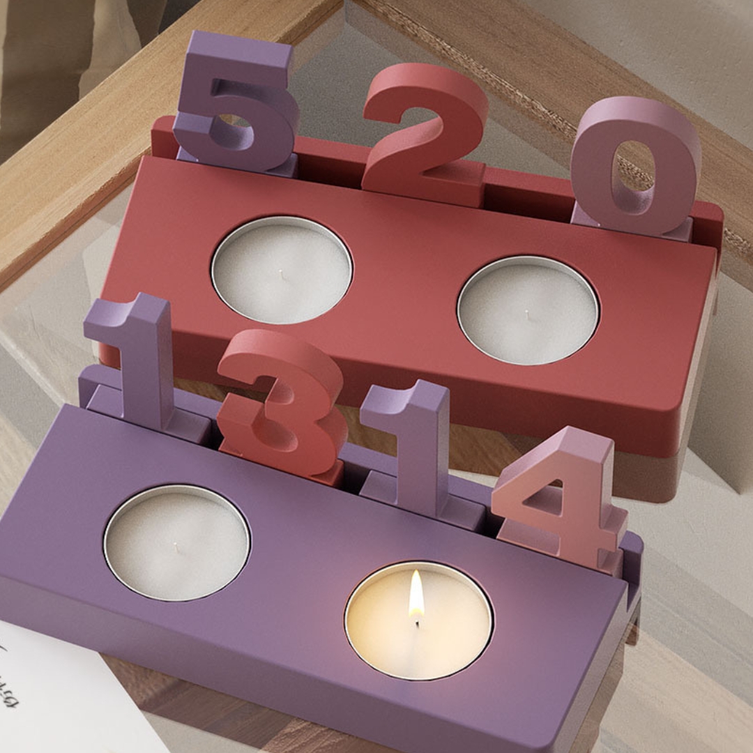 Birthdate tealight Holder Set of 3 Molds - Image 3