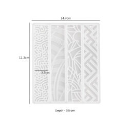 4 in 1 - Pattern Bookmark Mold - A