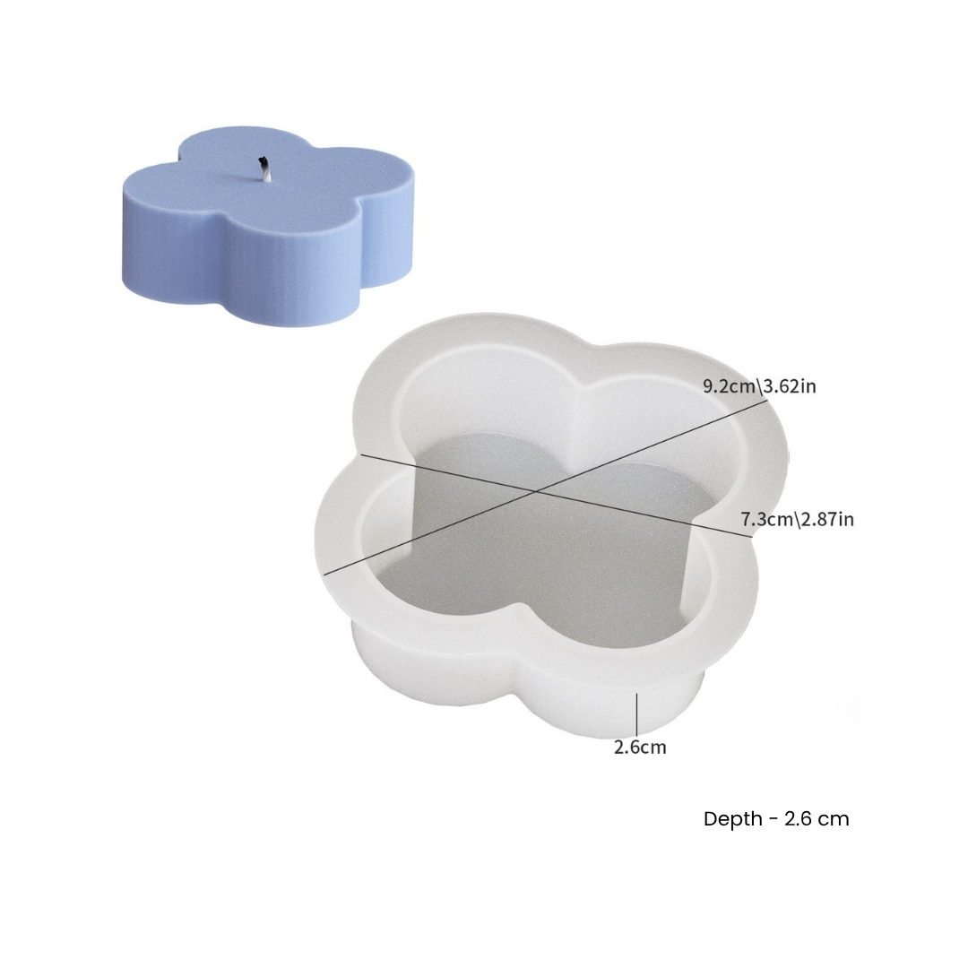 4 Petals Flower Candle Mold