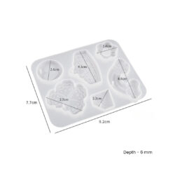 6 Rainbow Diamond Keychain-Pendant Mold