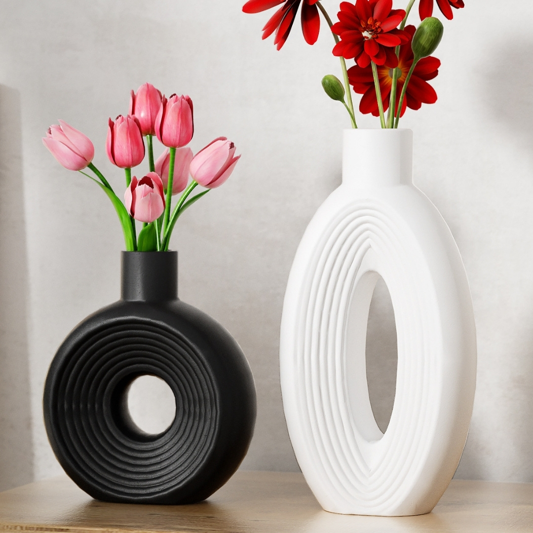 Noir Oval Flower Vase Mold - Image 2