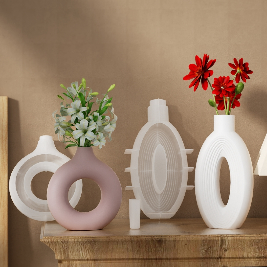 Noir Oval Flower Vase Mold - Image 4