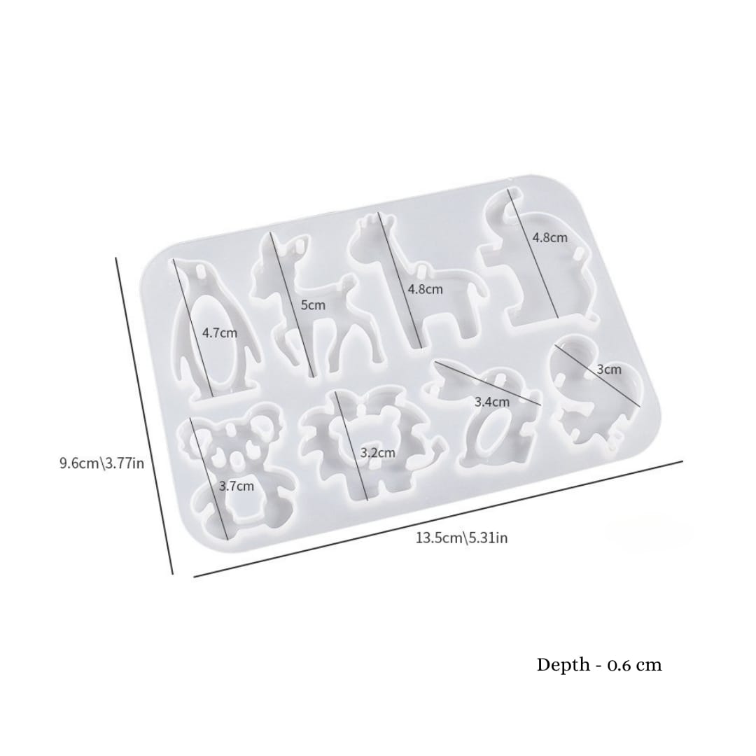 8 Animals Keychain Mold