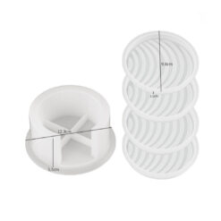 Round Striped Coaster Mold Set of 4 with Stand