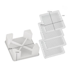 Honeycomb Square Textured Mold Set of 4