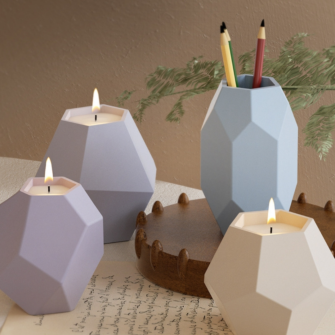 Classic Hexa Facet Candle Mold - Image 2