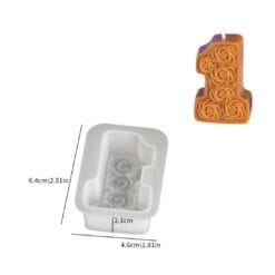Rose Number Candle Mold - 1
