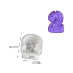 Rose Number Candle Mold - 2