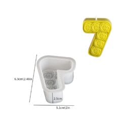 Rose Number Candle Mold - 7