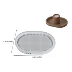 Small Oval Tray with Beads Border - 6.4"