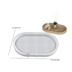 Small Oval Tray with Beads Border - 8.38"