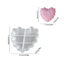 Heart Shaped Tray Mold with waves and bow