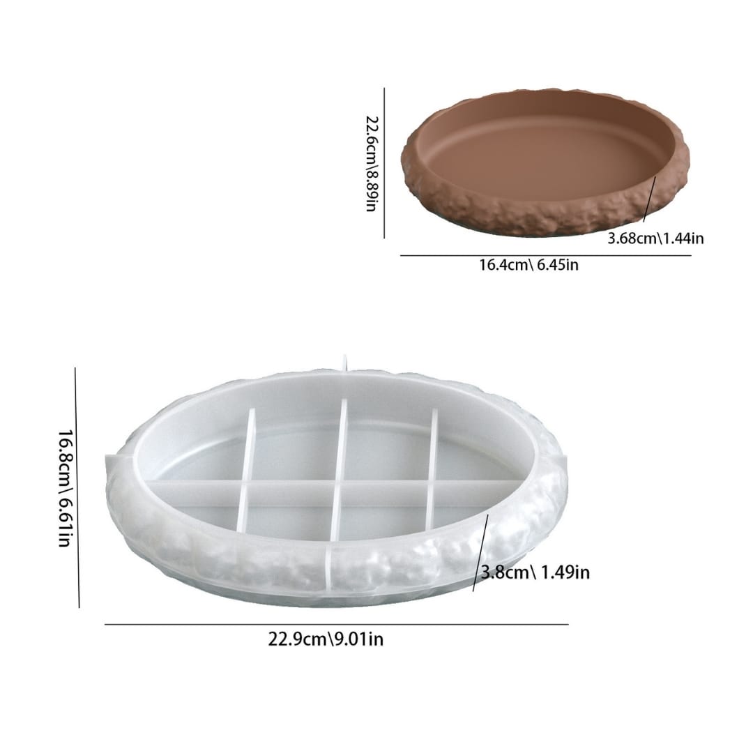 Rock Patterned Oval Tray