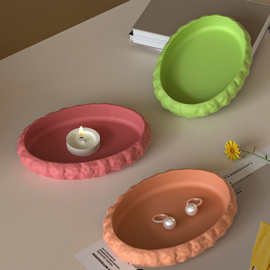 Rock Patterned Oval Tray - Image 4