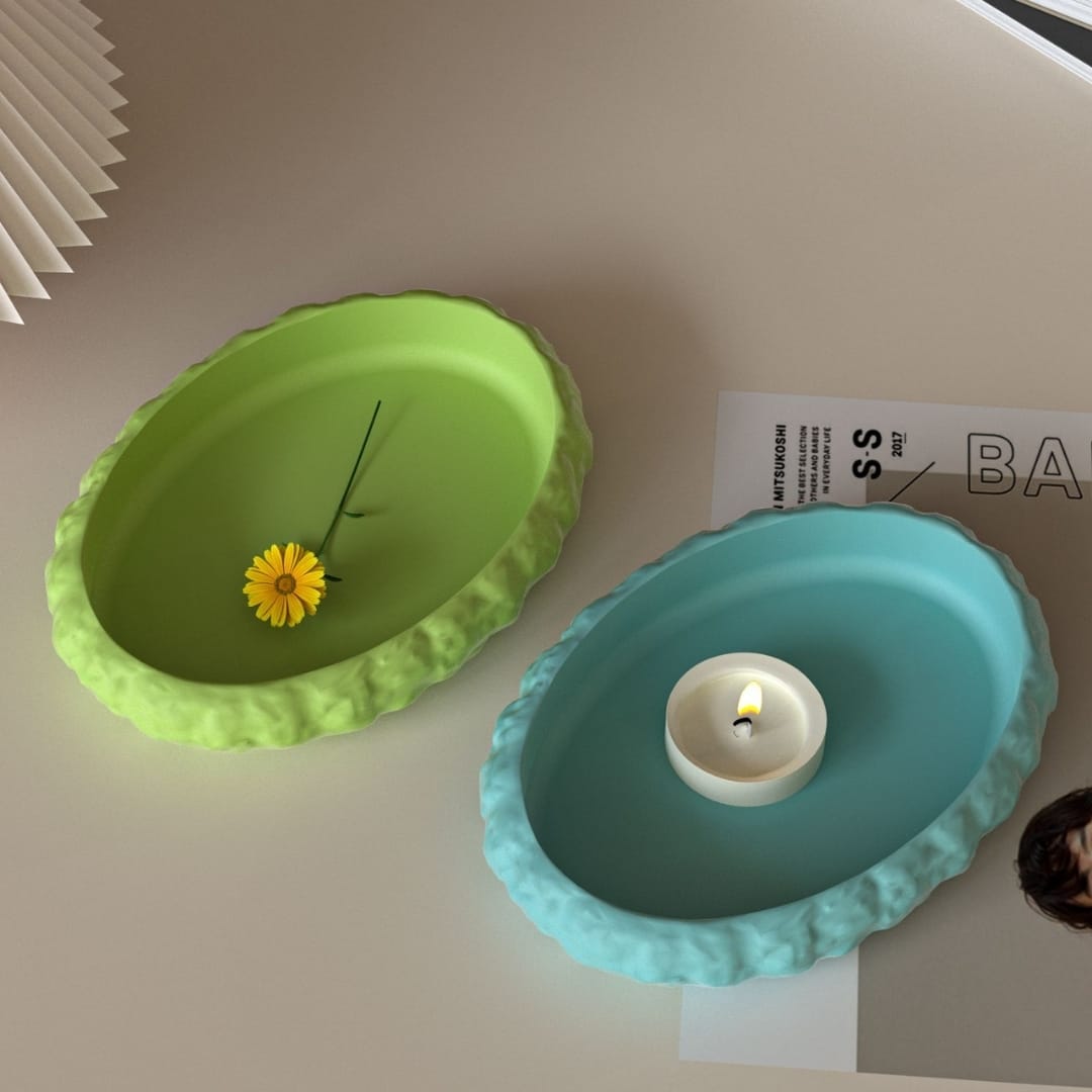 Rock Patterned Oval Tray - Image 5