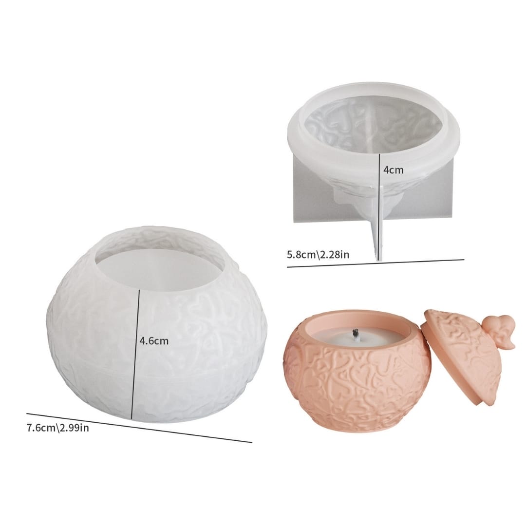 Heart Patterned Storage Box Mold Set