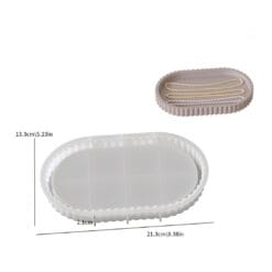 Striped-Edge Oval Tray Mold