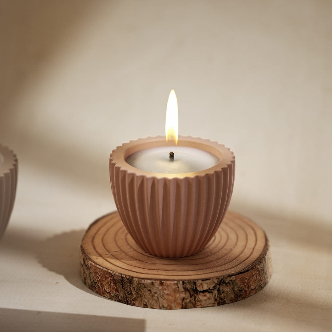 Striped Candle Cup Mold - Small - Image 3