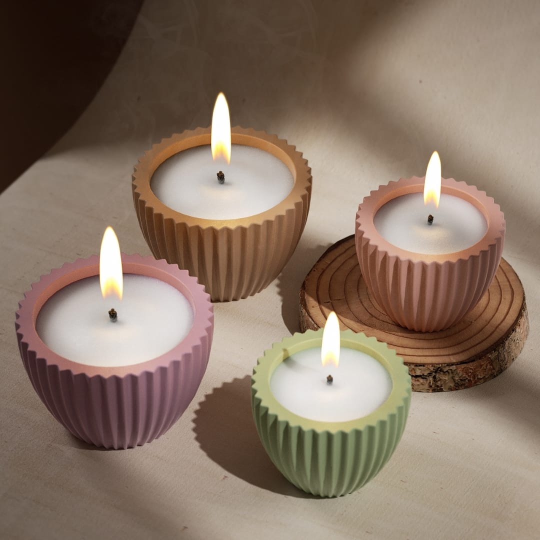 Striped Candle Cup Mold - Small - Image 5
