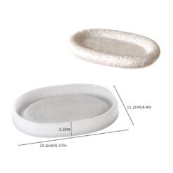 Oval Stone Patterned Tray Mold - 6.3"