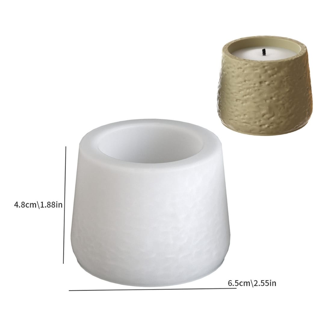 Round Stone-Patterned Candle Cup Mold