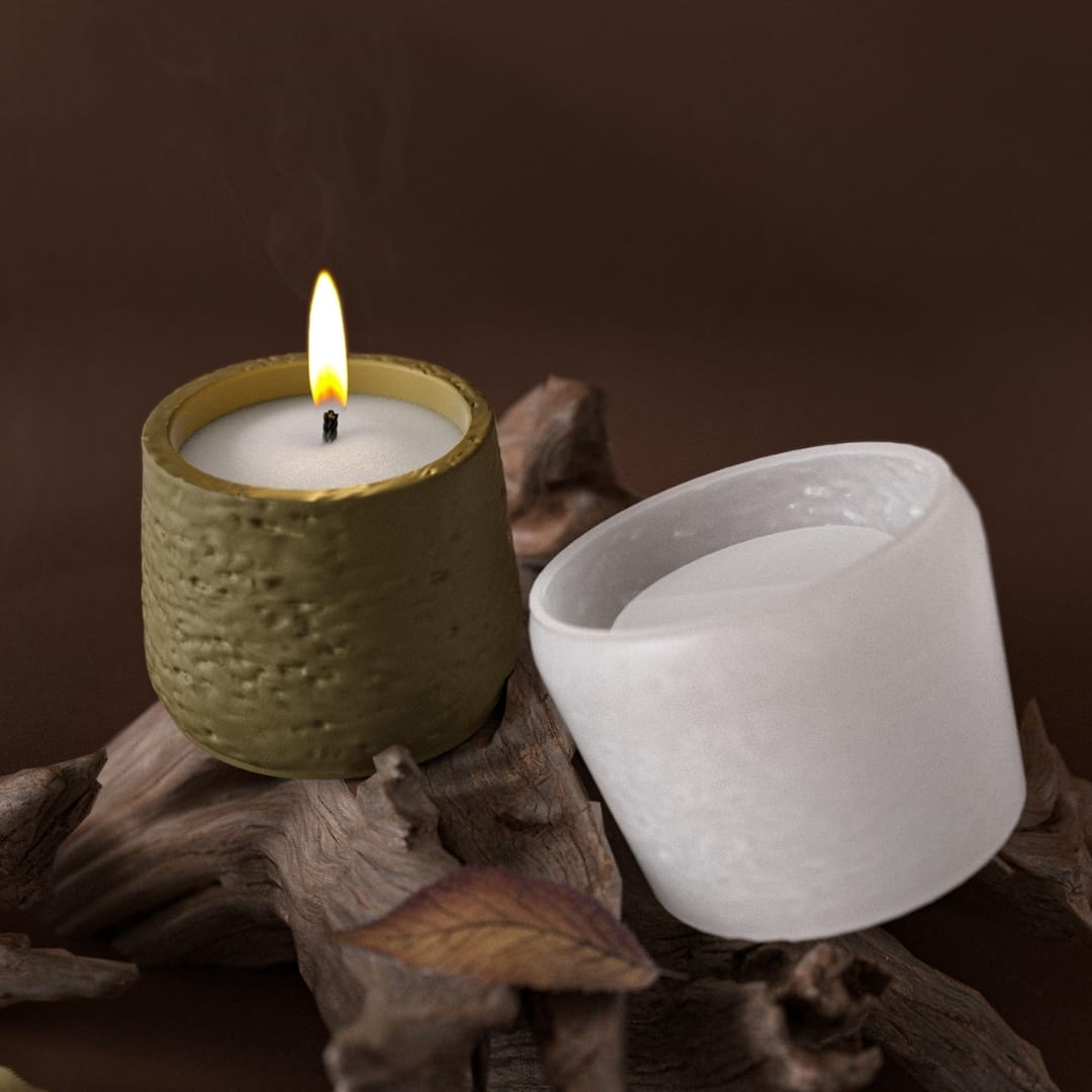 Round Stone-Patterned Candle Cup Mold - Image 3