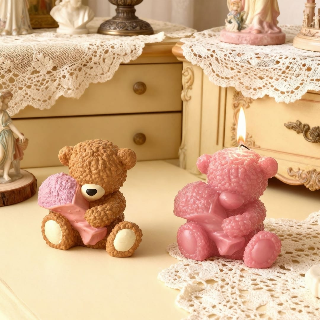 Heart-shaped Bear Candle Mold - Image 5