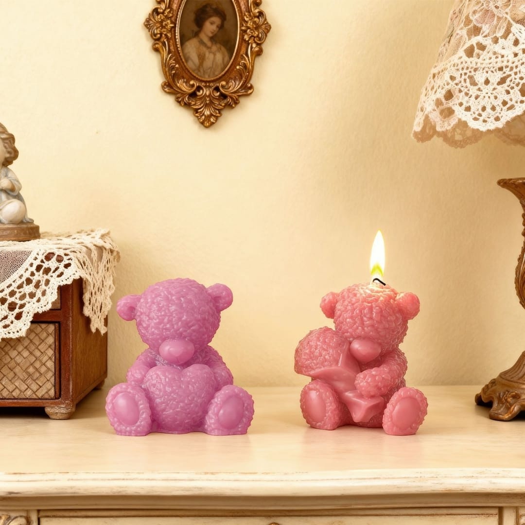 Heart-shaped Bear Candle Mold - Image 6