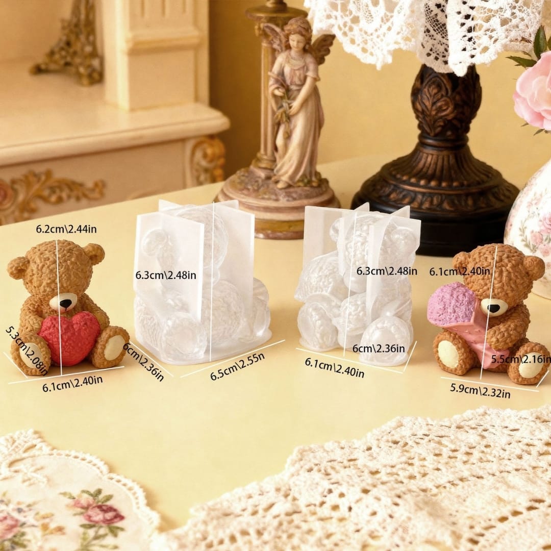 Heart-shaped Bear Candle Mold - Image 4